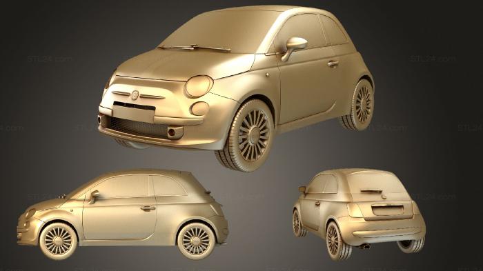 Автомобили и транспорт (Fiat 500 2010, CARS_1435) 3D модель для ЧПУ станка